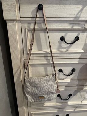 Michael Kors Beige and Light Brown Crossbody Bag